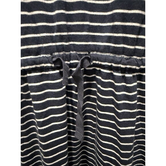 Pact Organic Cotton Sleeveless Striped Maxi Dress Drawstring Waist Pockets Small - Picture 2 of 6